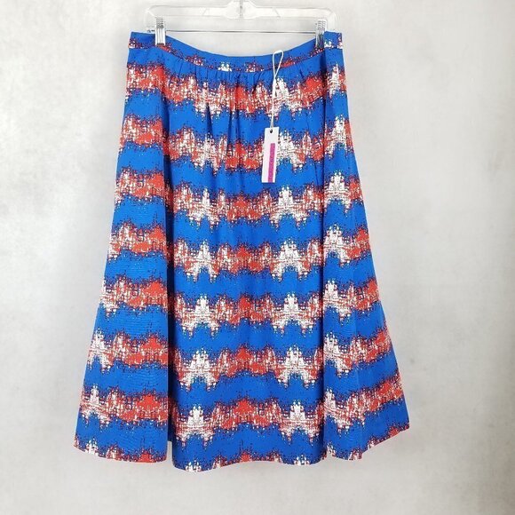 NEW Tracy Reese Size 12 Dolce Vita A-Line Flared Skirt Zigzag Chevron Pattern - Picture 1 of 10